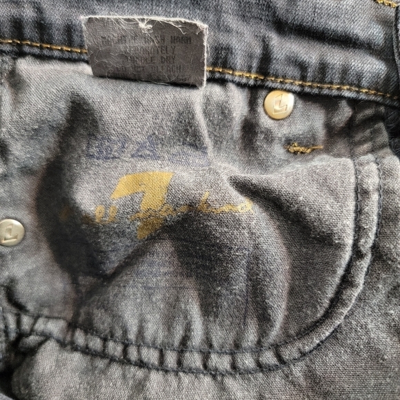 7 For All Mankind Sz 27x32 Bootcut Jeans Dark Wash Y2K 90s - Picture 6 of 8